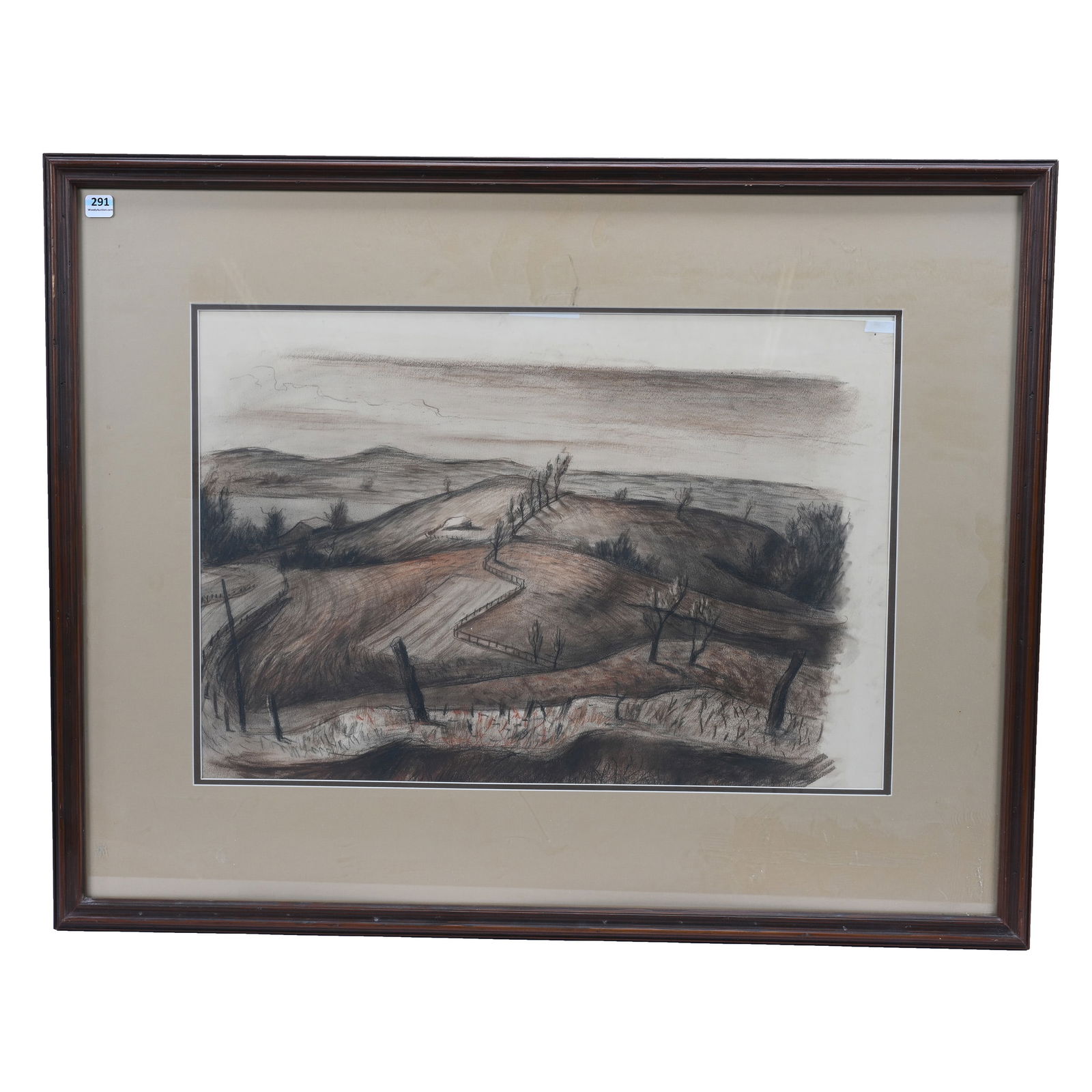 Framed Art Work By Fred Shane (1906-1990), Circa 1940, Charcoal And Conte Crayon Drawing On Paper (1 of 5)