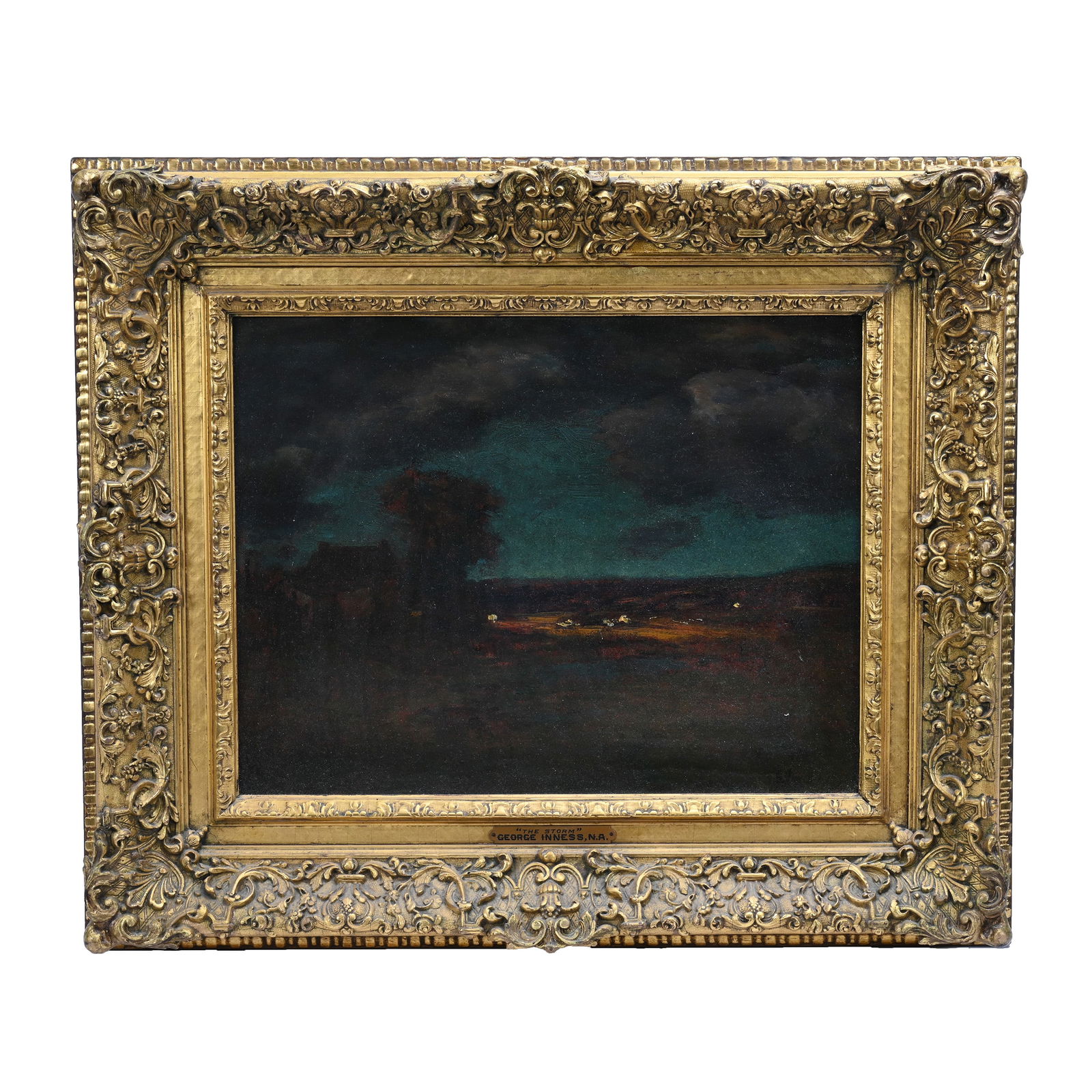 Original Framed Oil Painting By George Inness Titled "The Storm" (1 of 6)