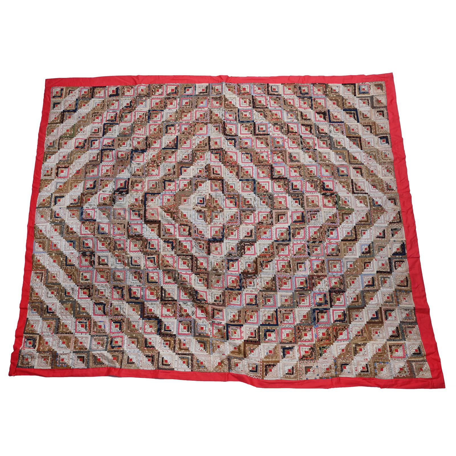 Pieced Quilt In Barn Raising Log Cabin Pattern (1 of 5)