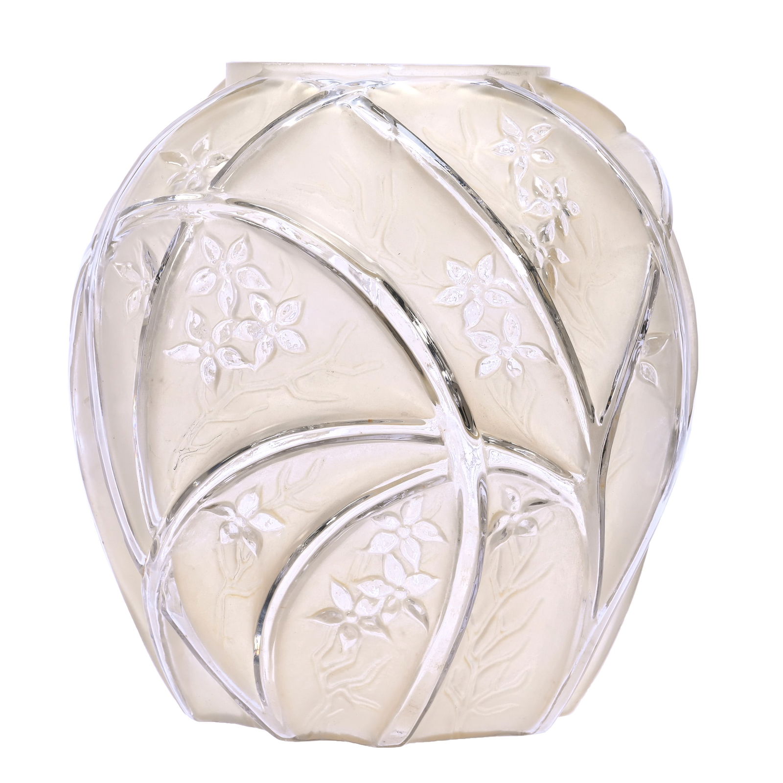 Vase, Consolidated Art Glass Line #700, Dusty Cream And Clear (1 of 3)