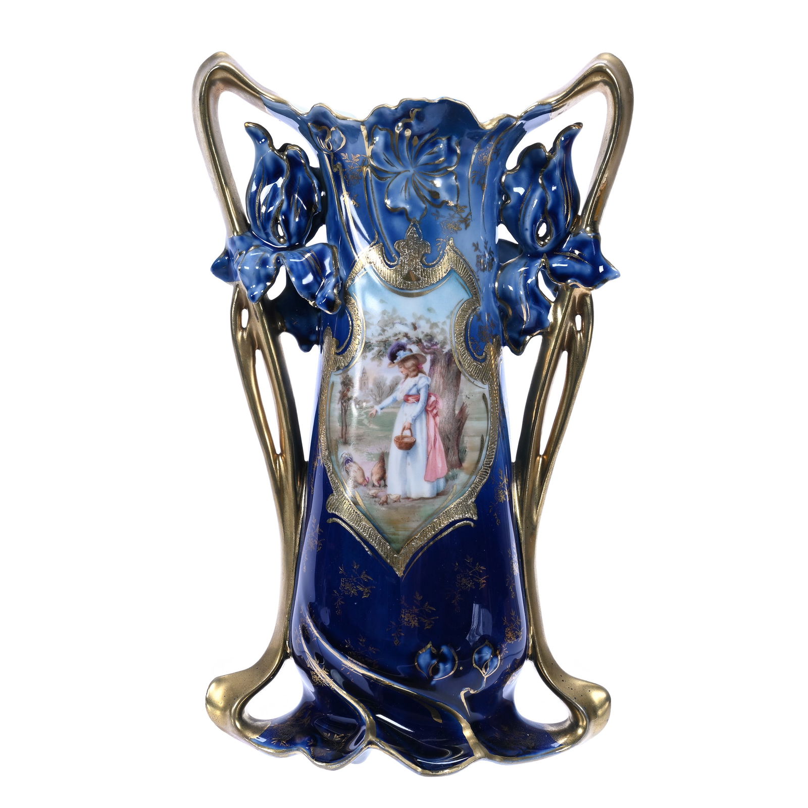 Vase, Two Tulip Handles, Marked Royal Coburg (1 of 3)