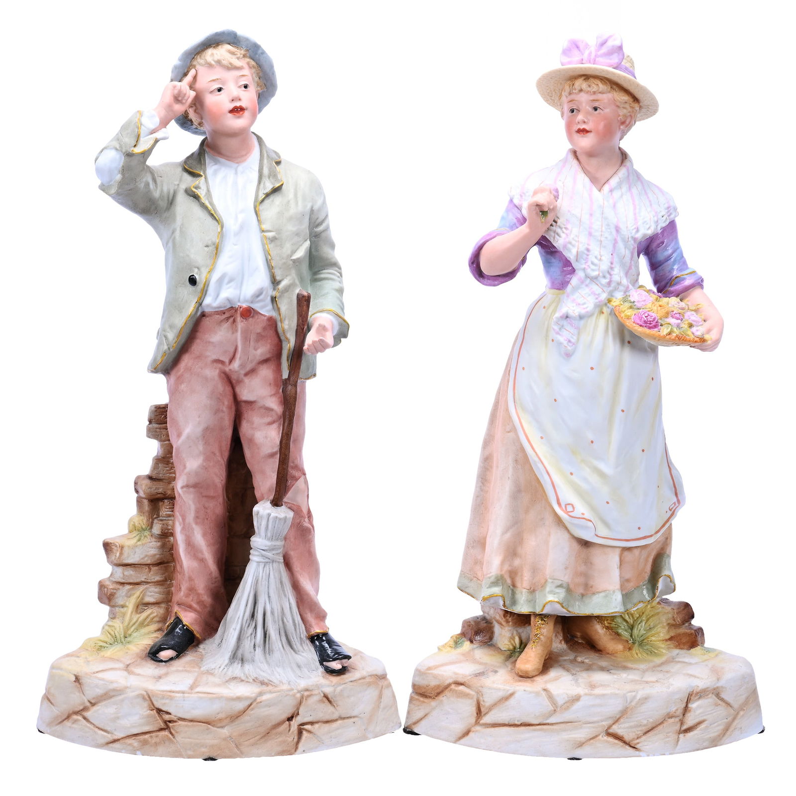 Pair German Bisque Figurines Marked Heubach (1 of 6)