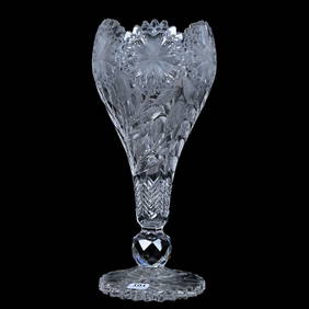 Chalice Vase, American Brilliant Cut Glass, William C. Anderson, Bubble Pattern (1 of 4)