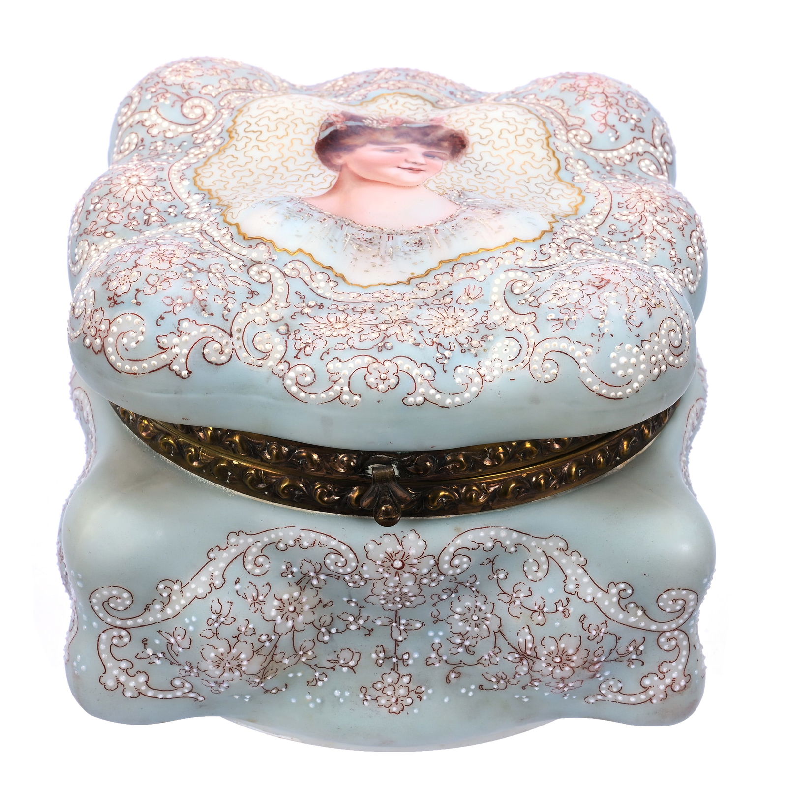 Dresser Box, Unmarked Wave Crest, Egg Crate Mold (1 of 4)