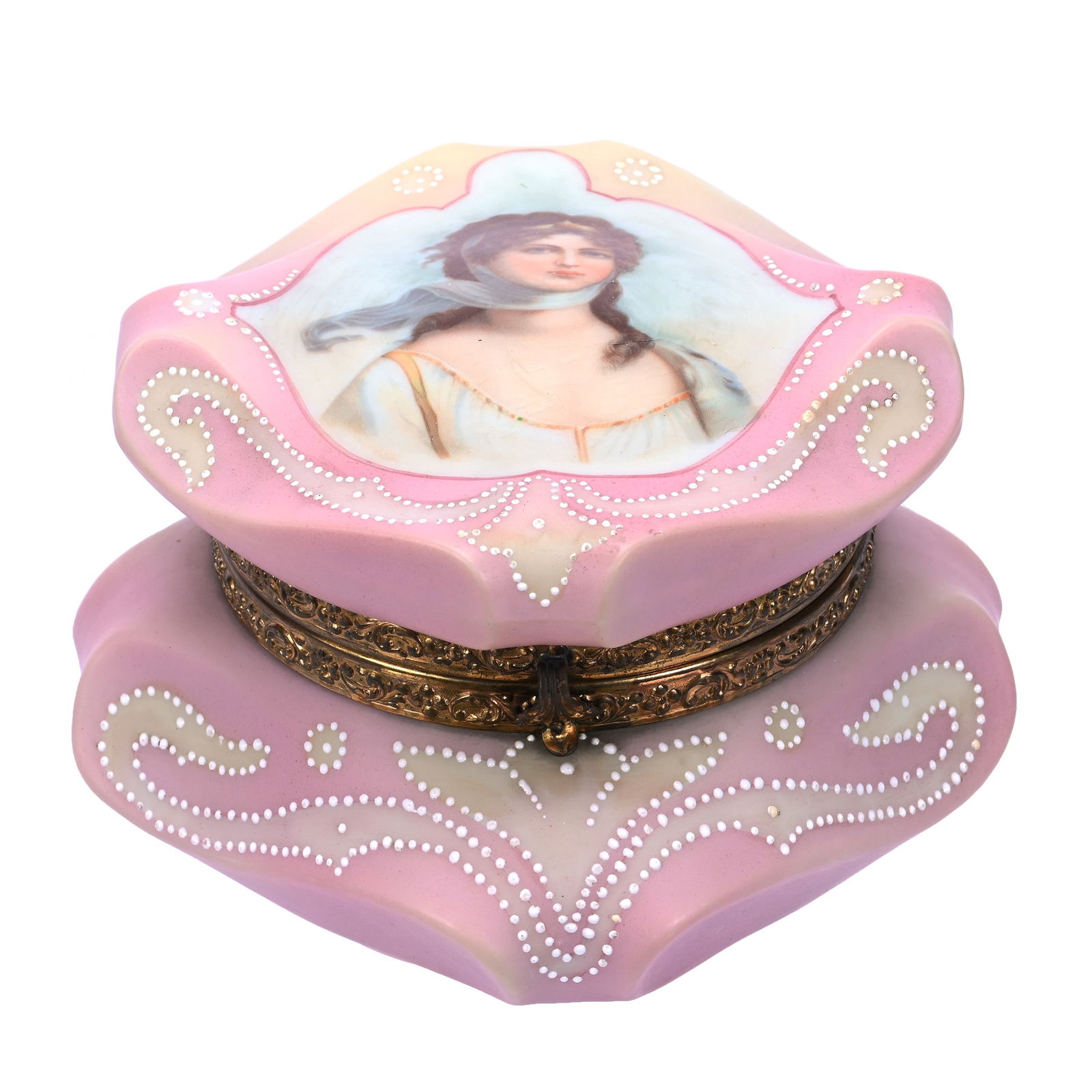 Jewel Box Marked Nakara, Bishop's Hat Mold, Queen Louisa Portrait (1 of 5)