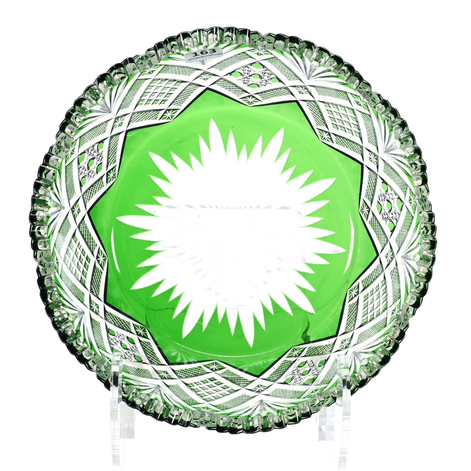 Bowl, BPCG, Green Cut To Clear, Cane, Crosscut Diamond, Strawberry Diamond, Star And Fan (1 of 3)