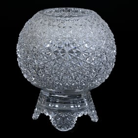 Pedestal Rose Bowl, ABCG, Full Russian Cut Pattern With Star Cut Buttons