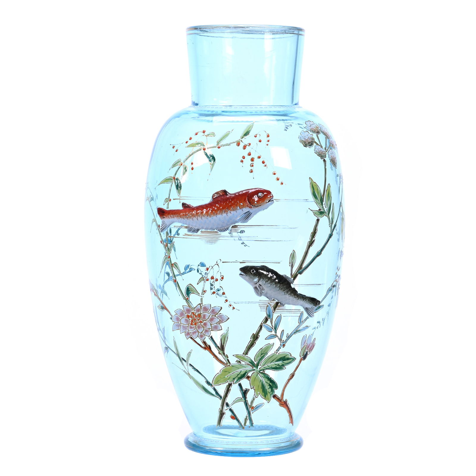 Vase, Blue Cased Art Glass Attributed To Harrach (1 of 3)