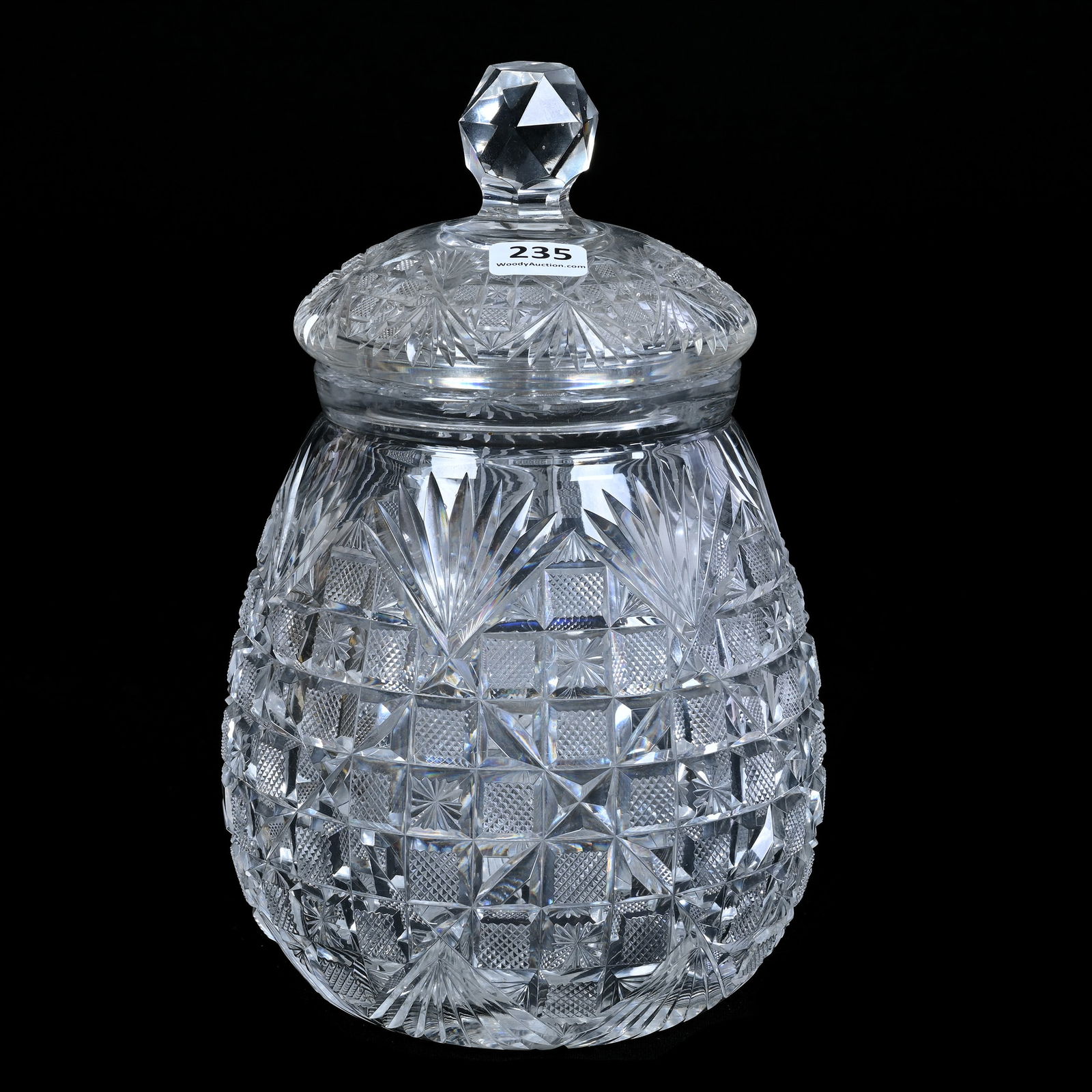 Covered Jar, American Brilliant Cut Glass (1 of 4)