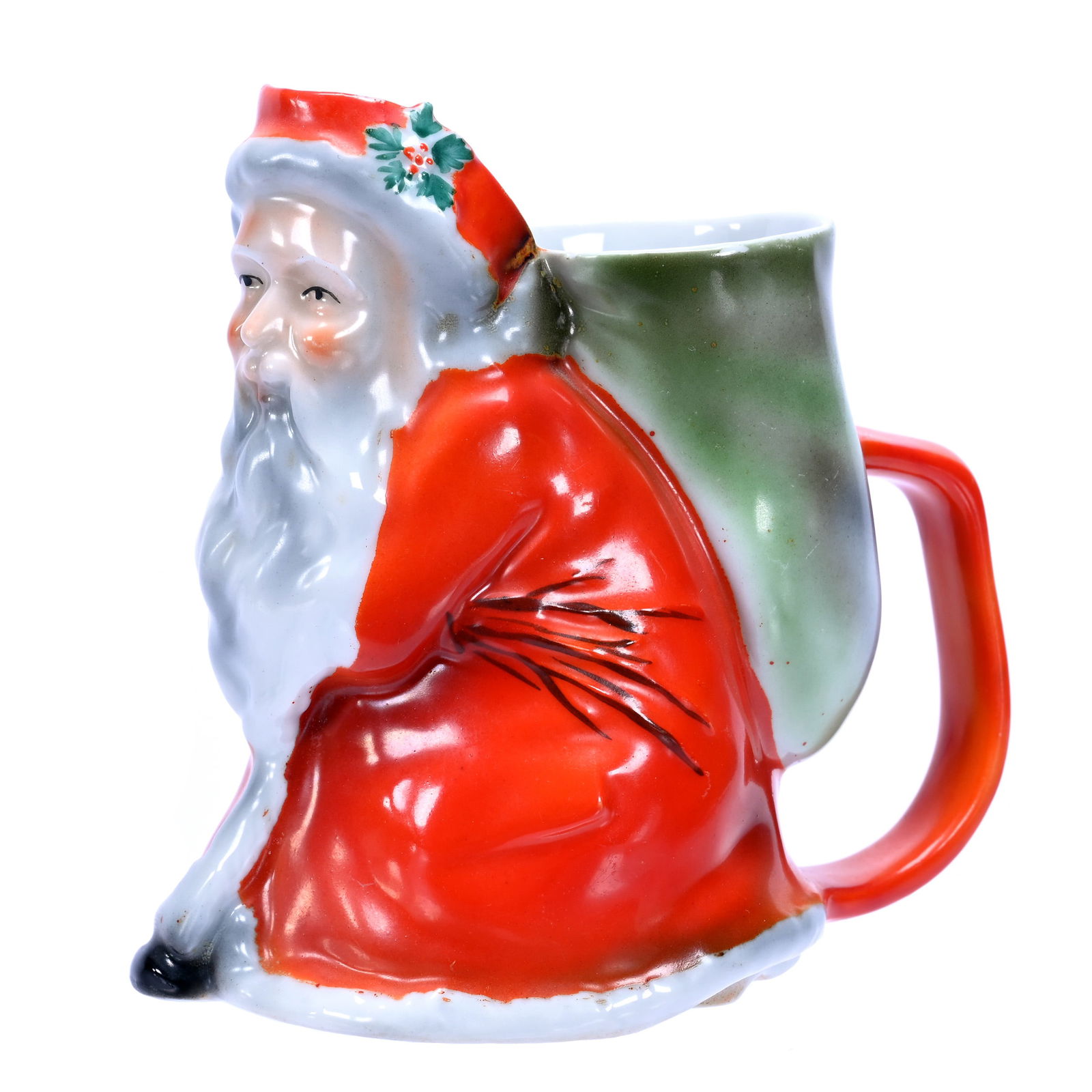 Creamer, Royal Bayreuth Blue Mark, Red Santa Claus With Handle (1 of 3)