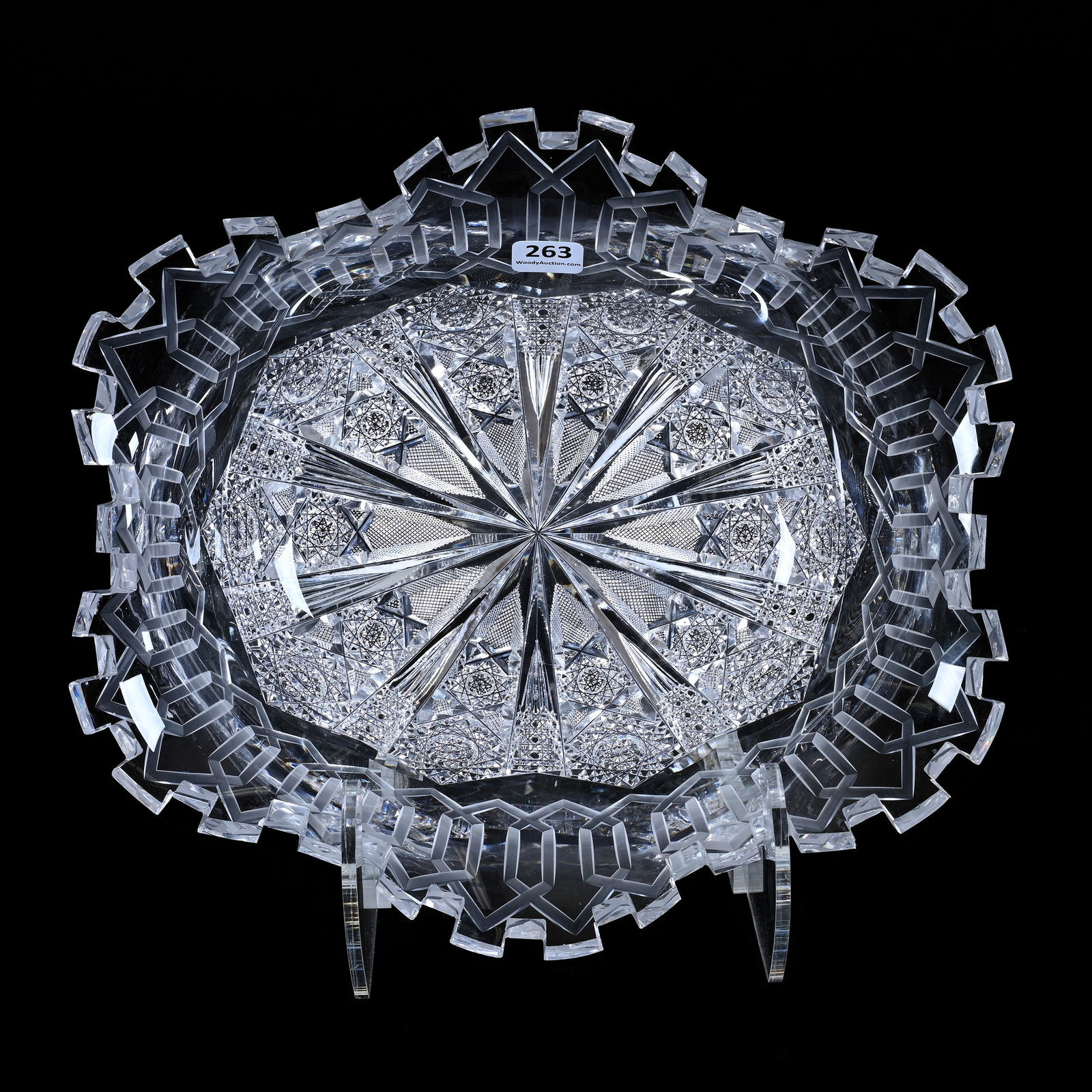 Oval Bowl, American Brilliant Cut Glass, Alhambra Pattern By Meriden (1 of 7)