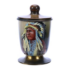 Humidor Marked Nakara, Native American Chief Portrait (1 of 3)