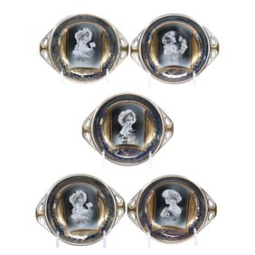 (5) Sauce Bowls, Two Handles, Marked R.S. Germany