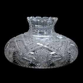 Flower Center, American Brilliant Cut Glass, Hobstar, Six Point Star, Star And Fan Motif (1 of 3)