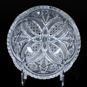 Bowl, American Brilliant Cut Glass, Pattern Resembles Nautilus Pattern