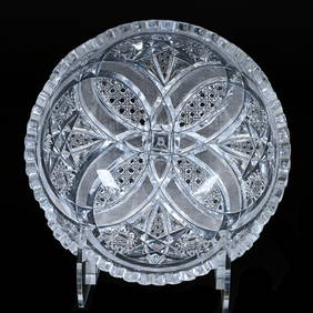 Bowl, American Brilliant Cut Glass, Pattern Resembles Nautilus Pattern (1 of 3)