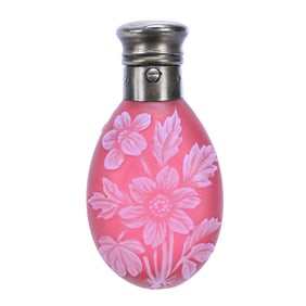 Perfume Bottle, Tear Drop, English Cameo Art Glass