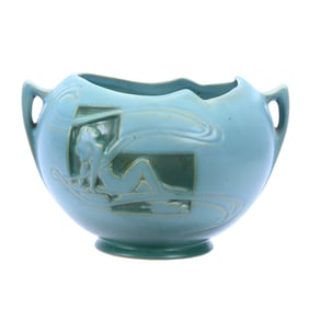 Bowl, Two Handles, Marked Roseville Art Pottery #742-6"