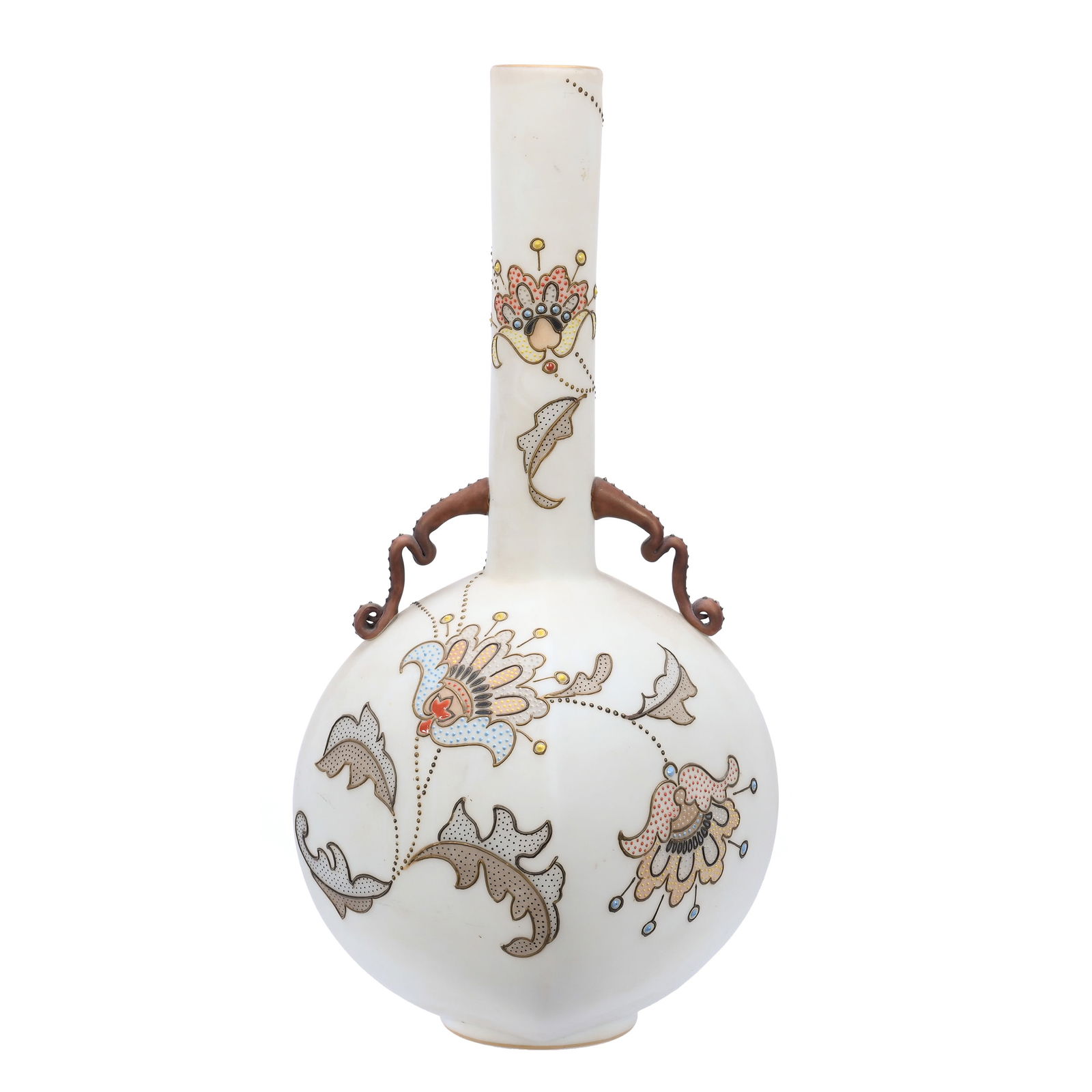 Vase, Two Handles, Unmarked Mt. Washington/Crown Milano (1 of 3)