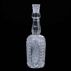 Whiskey Bottle, ABCG, Three Cut Octagon And Engraved Thistle Panels By Pairpoint (1 of 3)