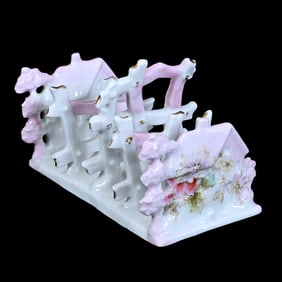 Toast Rack, Unmarked R.S. Prussia, Rare Cottage And Picket Fence Mold