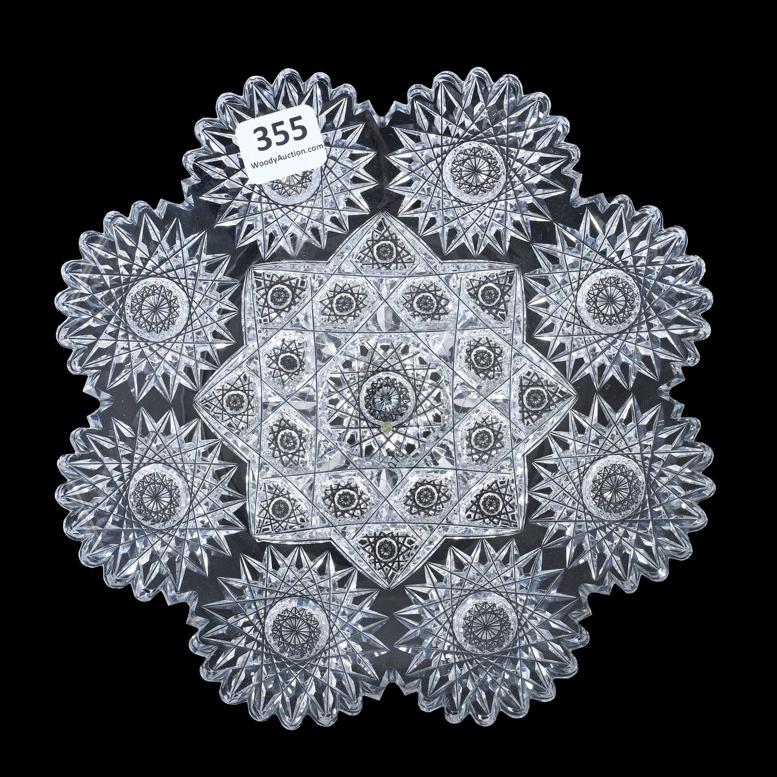 Plate, American Brilliant Cut Glass, Signed Hawkes Festoon Pattern (1 of 2)