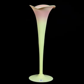 Trumpet Vase, Burmese Art Glass By Mt. Washington