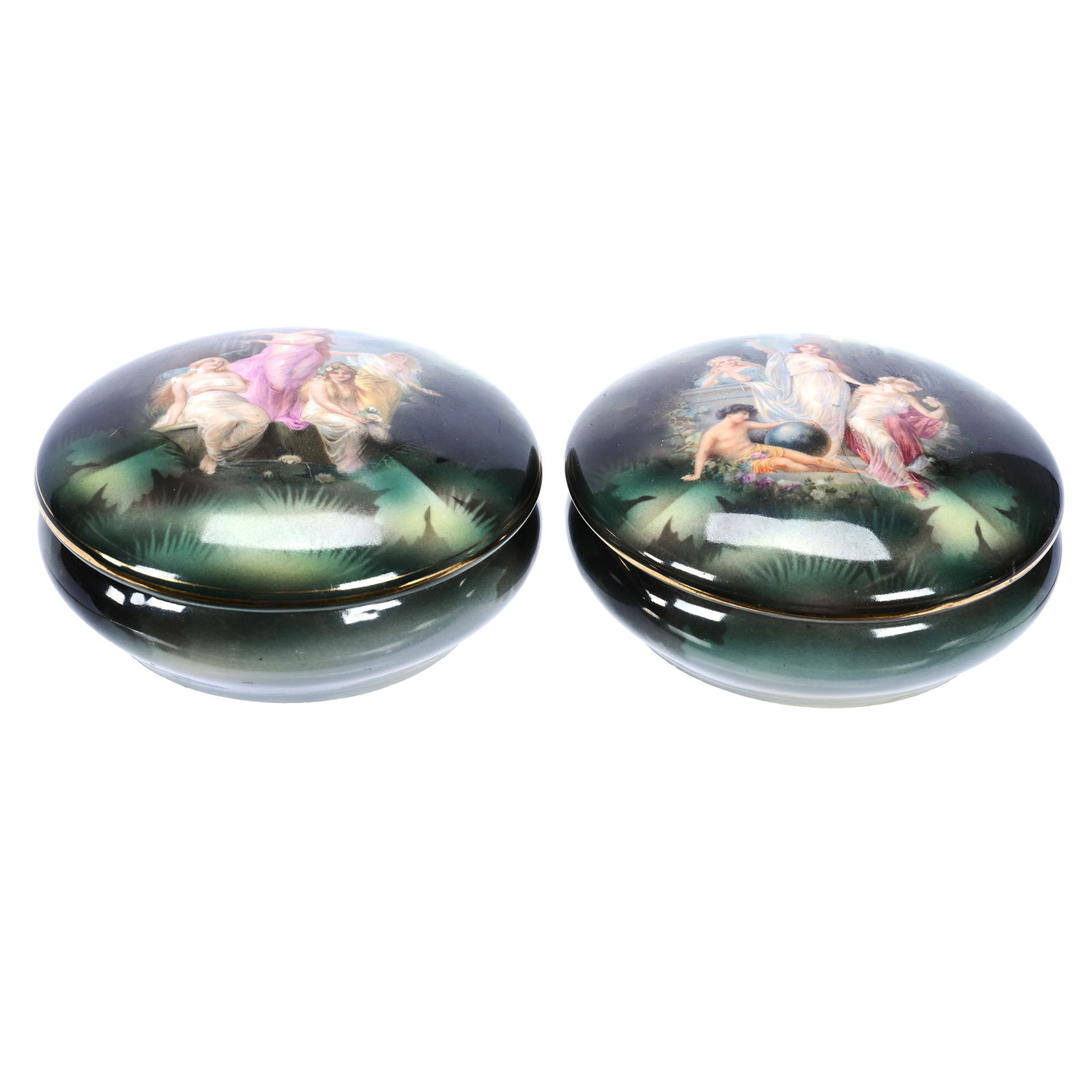 (2) Covered Powder Boxes Marked R. S. Tillowitz (1 of 3)