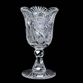 Pedestal Celery Vase, American Brilliant Cut Glass (1 of 3)