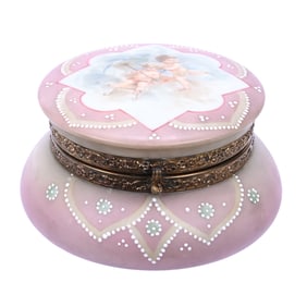 Jewel Box Marked Nakara, Pink And Yellow Tones