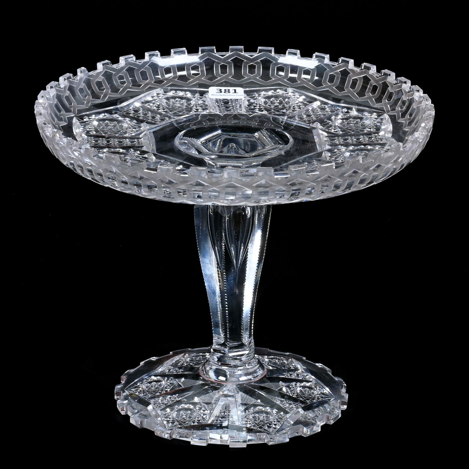 Pedestal Cake Stand, American Brilliant Cut Glass, Alhambra Pattern By Meriden (1 of 4)