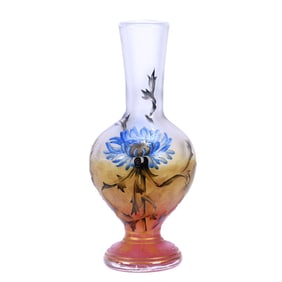 Cabinet Vase Signed Daum Nancy French Cameo Art Glass