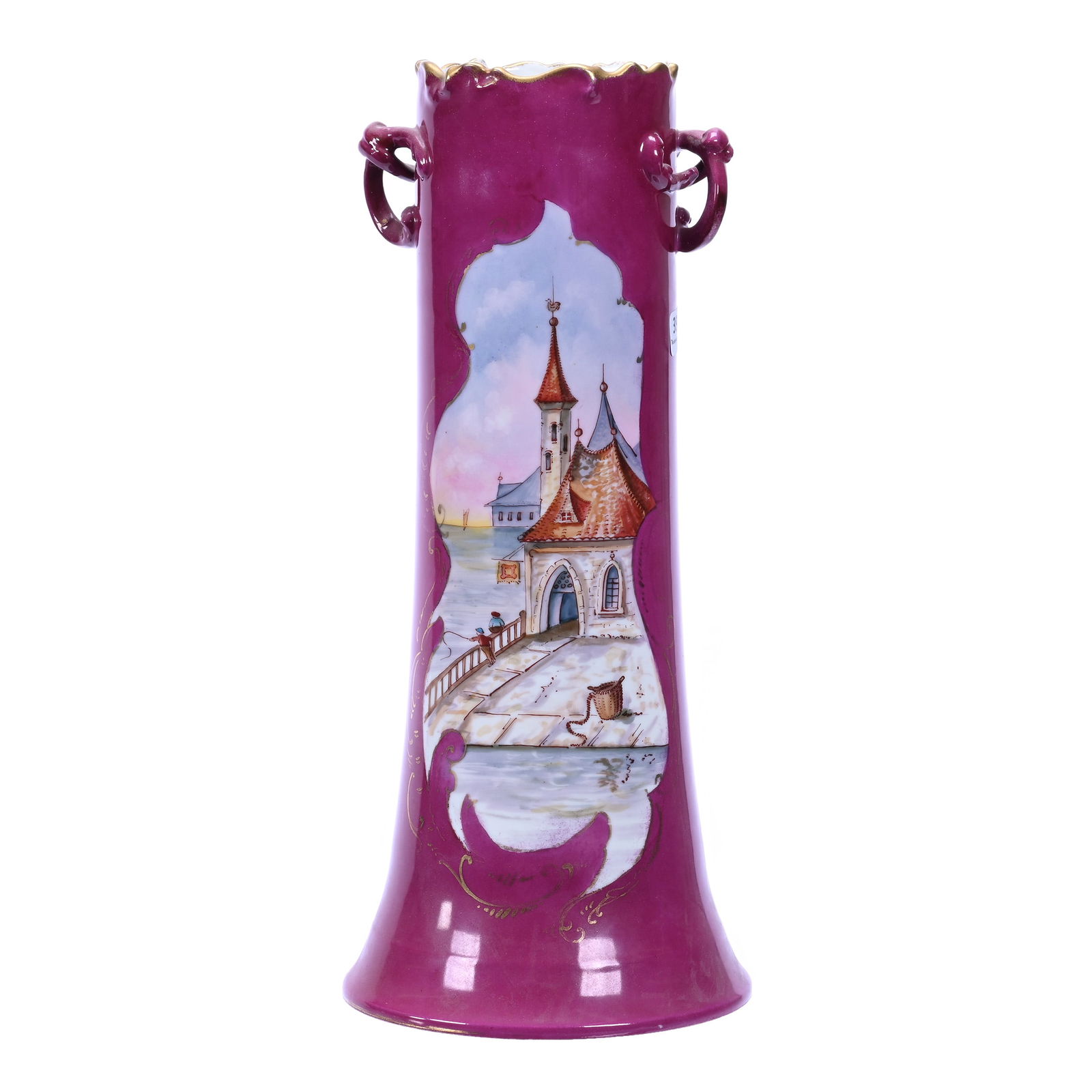 Vase, Two Handles, Marked Pairpoint Limoges Porcelain (1 of 3)