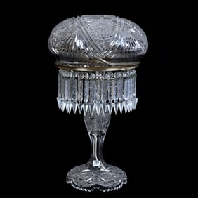 Table Lamp, American Brilliant Cut Glass