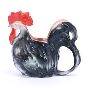 Creamer, Unmarked Royal Bayreuth, Black Rooster