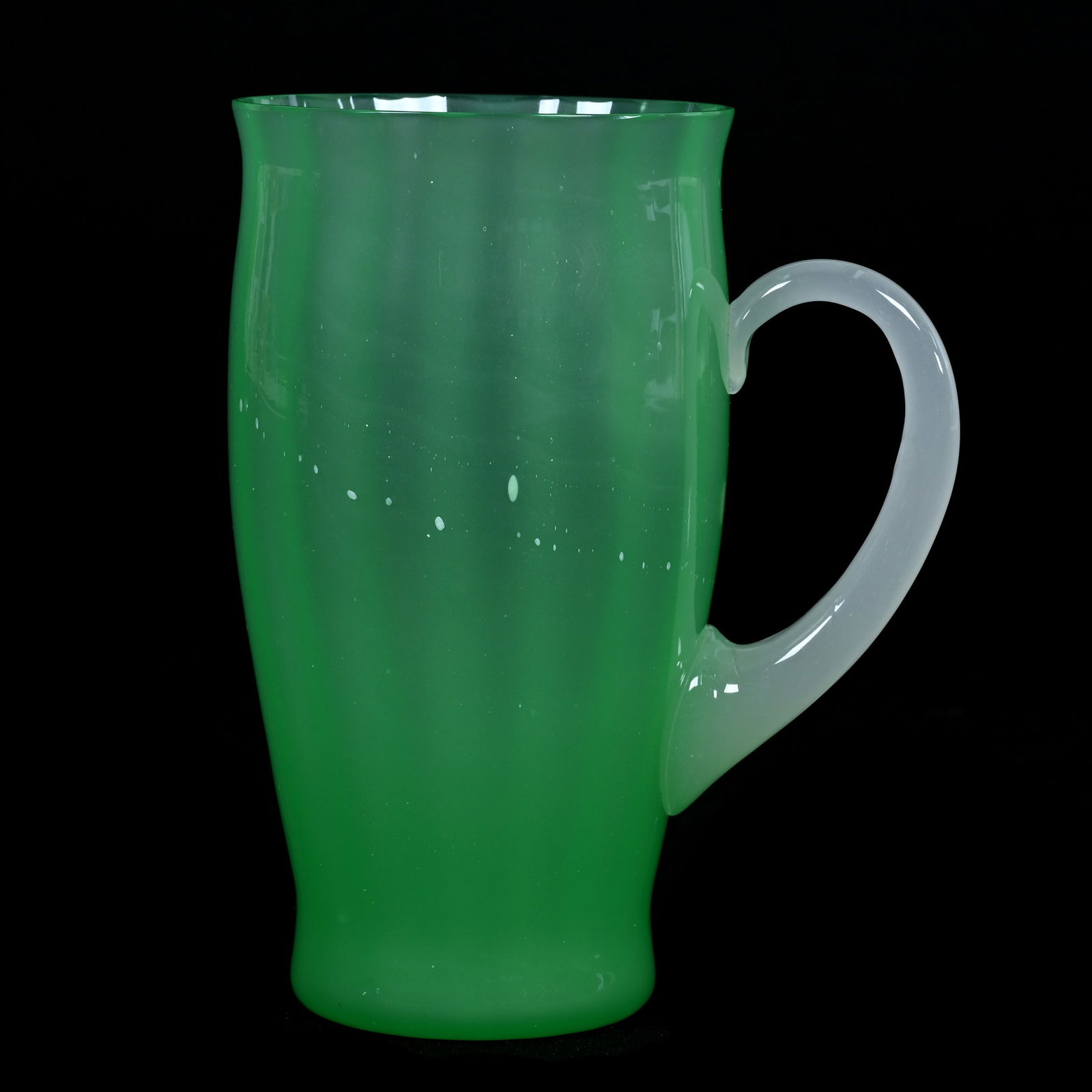Lemonade/Iced Tea Glass By Steuben, Green Jade, Alabaster Handle (1 of 4)