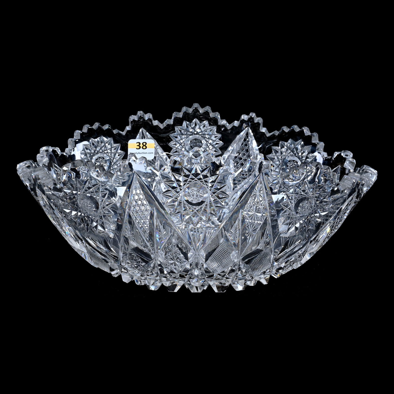 Banana Bowl, American Brilliant Cut Glass, Expanding Star Pattern (1 of 5)