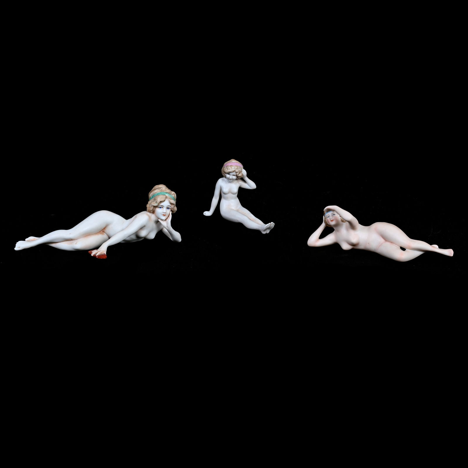 (3) German Bisque Figural Bathing Beauties (1 of 3)