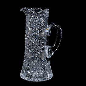 Tankard, American Brilliant Cut Glass, Hobstar, Strawberry Diamond, Cane And Fan Motif (1 of 3)
