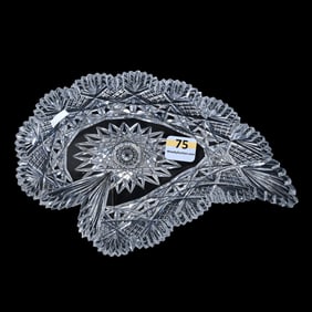 Tray, Heart Shape, American Brilliant Cut Glass