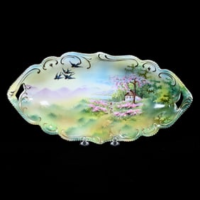 Celery Tray Marked R.S. Prussia, Sheepherder And Bluebird Decor