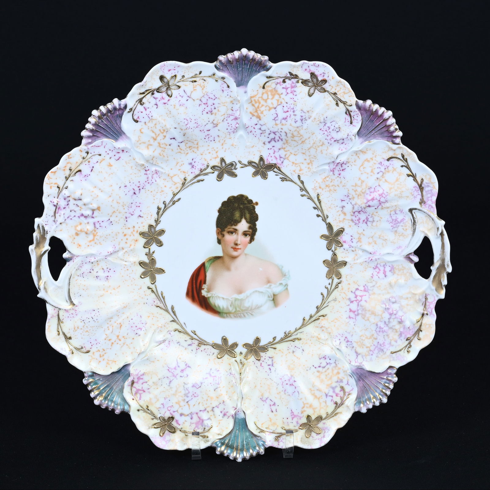 Cake Plate, Unmarked R.S. Prussia, Portrait Of Potacka (1 of 2)