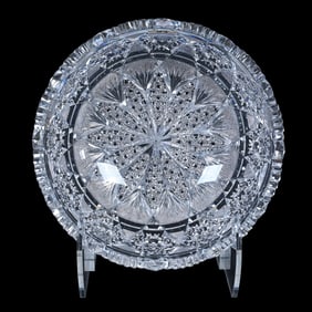 Bowl, American Brilliant Cut Glass, Signed Tuthill Rex Pattern