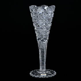 Trumpet Vase, American Brilliant Cut Glass, Harvard Pattern (1 of 3)
