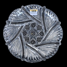 Plate, American Brilliant Cut Glass, Signed J. Hoare