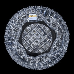 Plate, American Brilliant Cut Glass, Signed Libbey Glenda Pattern