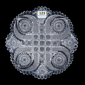 Plate, ABCG, Four Sections Of Hobstar, Vesica And Nailhead Diamond Motif