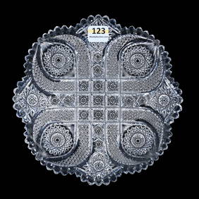 Plate, ABCG, Four Sections Of Hobstar, Vesica And Nailhead Diamond Motif (1 of 2)