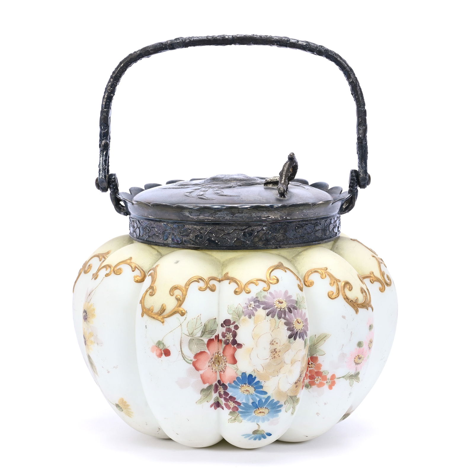 Cracker Jar Marked Crown Milano Art Glass (1 of 3)