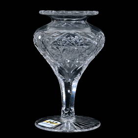 Violet Vase, American Brilliant Cut Glass, Hobstar And Vesica Motif, Scalloped Rim (1 of 4)